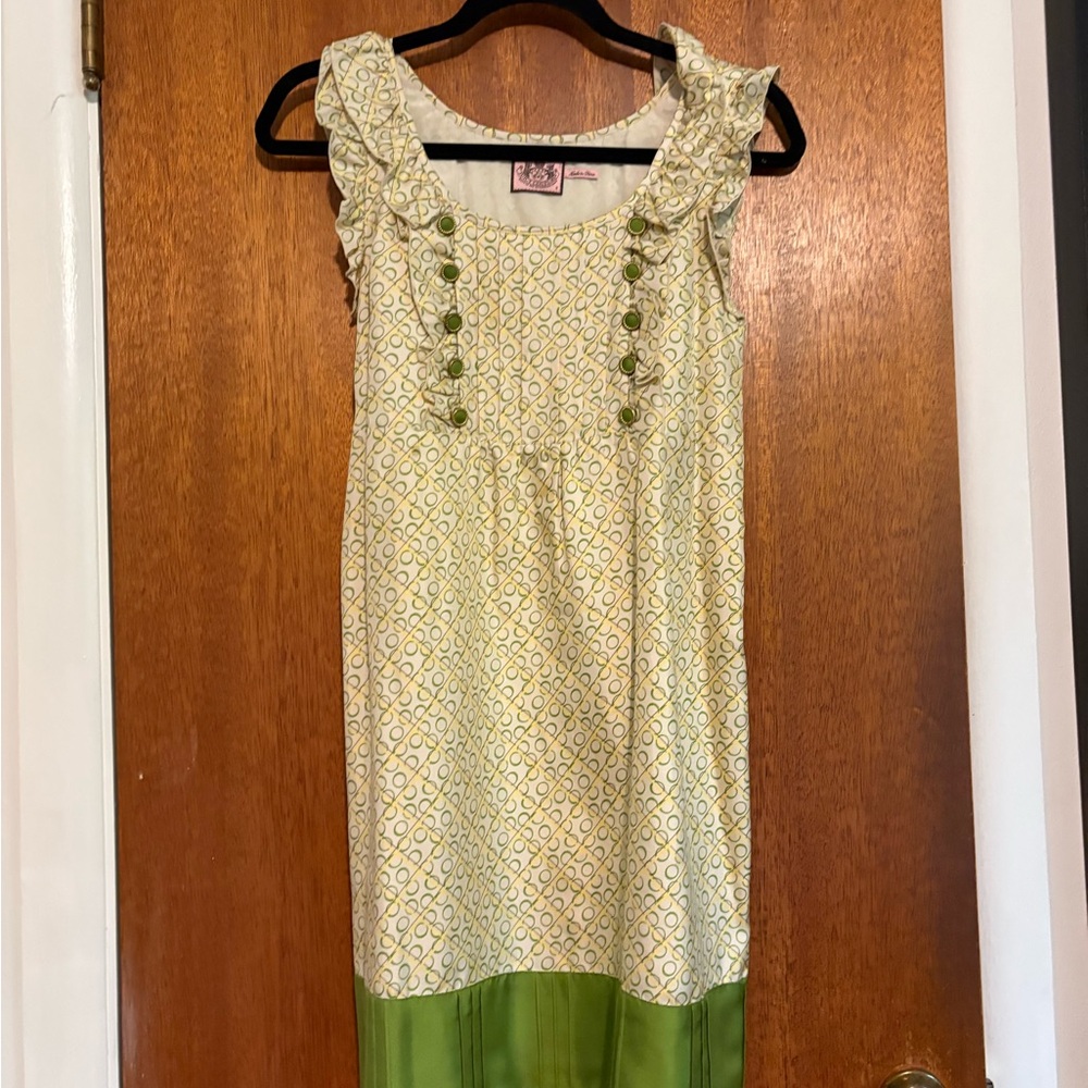 Juicy Couture Green and Cream Patterned Dress